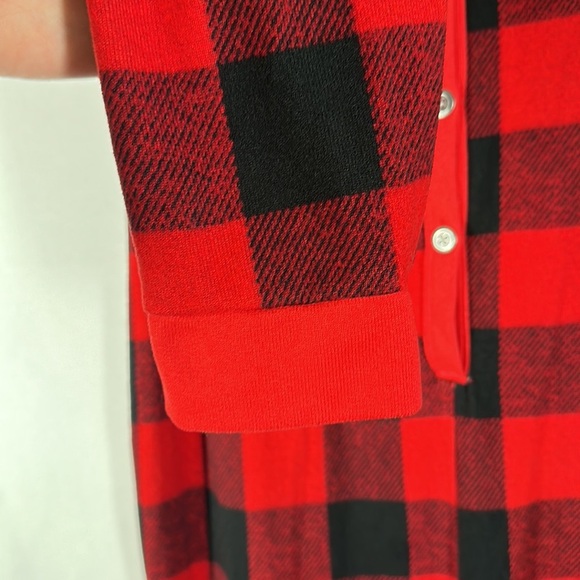 Lucky Brand Red & Black Plaid Onesie Pajamas - Picture 4 of 8